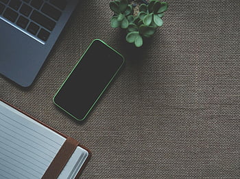 groene iphone 5c, macbook, werkruimte, laptop, smartphone, fabriek, bovenaanzicht, elegant, opstelling van het bureau, bureau, Technologie -werkruimte
