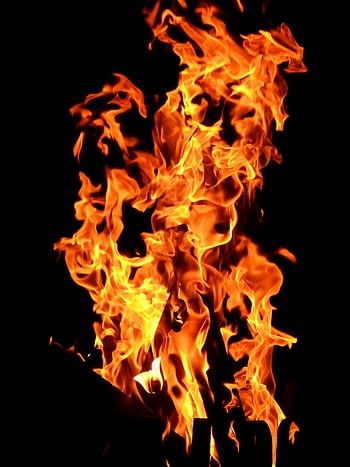 fogo papel de parede, Blaze ardente, Chamas laranja vibrantes, padrão dinâmico, fundo escuro, fogo de close-up, chamas ardentes, fogo intenso, fundo de fogo, Fotografia de chama, arte de fogo