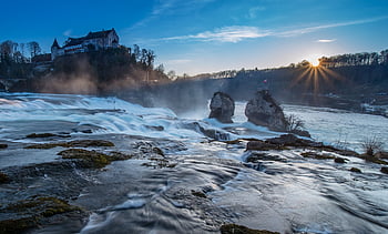 rhine πέφτει, Ρήνος, υδατόπτωση, schaffhausen, Ελβετία, μάζα νερού, αφρισμός, φλοίσβος, νερό, ο ΤΟΥΡΙΣΜΟΣ, φύση