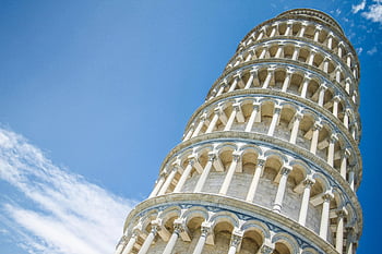 šikmá věž v Pise, italská architektura, Italská historie, modrá obloha, kultovní mezník, pisa, Itálie, Historická věž, architektonický zázrak, turistická atrakce, středověká stavba
