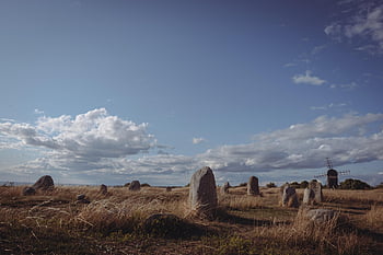graves, sweden, vikings, field, countryside