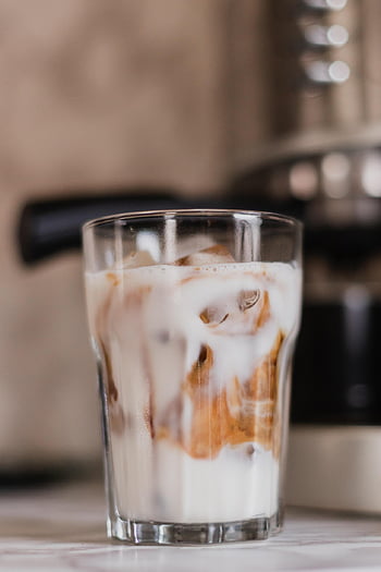 Kawa Dalgona, drink, szkło, mleko, Kawa, kofeina, napój, pyszne, ranek, kawiarnia, aromat