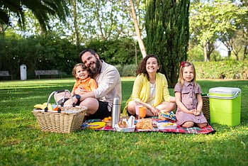 family picnic, happy family, sunny park, blanket, food, laughing, enjoying together, outdoor activities, picnic basket, cooler, grassy area