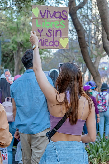 ženský protest, Mexico City, zmocnění, žij svobodně, beze strachu, Mladá žena, prapor, obhajoba, veřejná demonstrace, Sociální hnutí, rovnosti žen a mužů