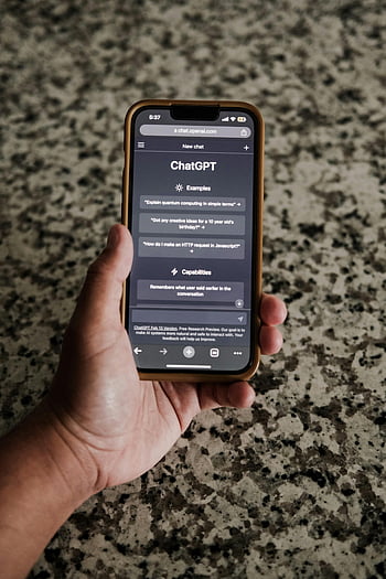 smartphone, Chatgpt, samtale, tæt på, håndhold, mobil enhed, Ai Chatbot, Digital interface, teknologi, meddelelse, app display