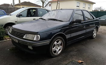 プジョー、 405、 Mi 16、 1991年、 車、 シャロンシュールソーヌ、 160 HP、 1.9エンジン、 セダン、 駐車中、 通り