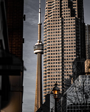 toronto, město, Kanada, architektura, panoráma, městský, budov, nebe, mrakodrap, panoráma města, ontario