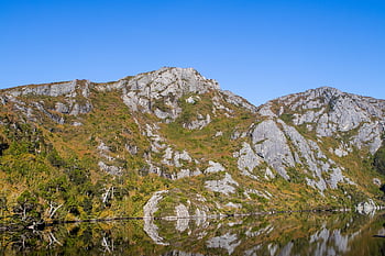 hegyek, bölcső hegy, tó, vadon, tájkép, természet, visszaverődés, Tasmania