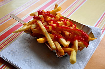 fries, ketchup, fast Food, fat, snack, unhealthy, frits, red, napkin