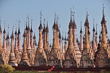 pagody kakku, barma, shan stát, Myanmar, stupas, buddhismus, náboženství, uctívání, tradice, ikonický, kultura