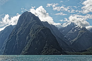 นิวซีแลนด์, เสียงของมิลฟอร์ด, อ่าวแคบ ๆ, น้ำ, ภูเขา, อุทยานแห่งชาติ Fiordland, fjordland, อุทยานแห่งชาติ, ธรรมชาติ, ภูมิประเทศ, เกาะใต้