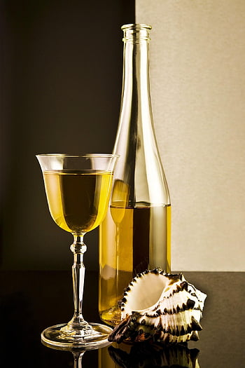 bottle, glass, shall, yellow, still Life, light, wine, restaurant, bar