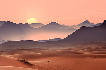 sunset, desert, dunes, sand, sand Dunes, barren, barren Landscapy, dry, arid, badlands, landscape