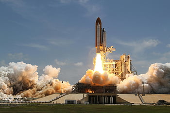 rocket launch, time lapse, taking off, space shuttle, launch pad, smoke, flames, aerospace, NASA, space exploration, technology