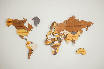 mappa del mondo, Mappa del mondo in legno, Etichette cirilliche, interni decorativi, Nomi di campagna, Mappa in legno, Mappa del mondo cirillico, decorazione d'interni, mappa con nomi, decorazione in legno, Decorazione della mappa del mondo