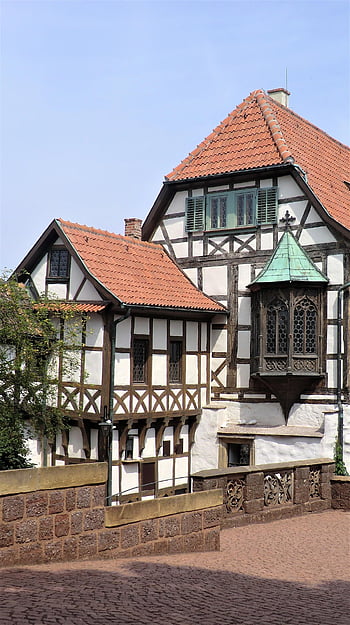 fachwerkhaus, budov, domy, eisenach, Durynsko, Německo, historický, cestovní ruch, město, staré Město, staré domy