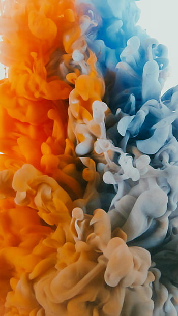 colorful liquids, mixed with water, vibrant abstract, color burst, artwork, orange and blue, swirling smoke effect, abstract colors, liquid art, color mixing, abstract painting