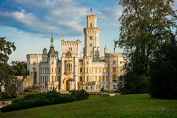 hrad, palác, budova, architektura, fasáda, mezník, turistická atrakce, destinace, hluboká, Česká republika, jižní bohémii