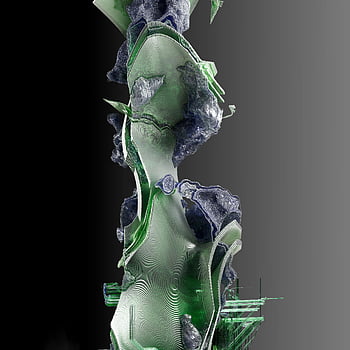 Illustrazione di ai, Intelligenza generale artificiale, collaborazione umana, Scultura 3D futuristica, scultura astratta, Algoritmi di AI, reti neurali, Collaborazione creativa, tecnologia del futuro, arte digitale, arte astratta