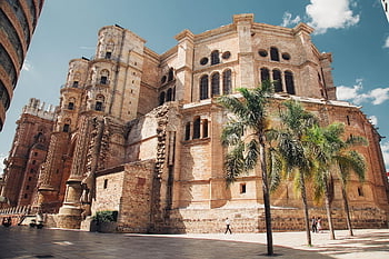 cathedral, architecture, building, church, old, old Church, facade, sacral Architecture, landmark, malaga, spain