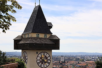 clock Tower, clock, building, city, historical, landmark, graz, styria, austria, state Capital, schlossberg