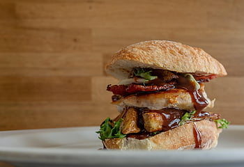 hamburger, sendvič, kuře, zdravý, snídaně, klub sendvič, grilovaný, restaurace, jídlo, oběd, chléb