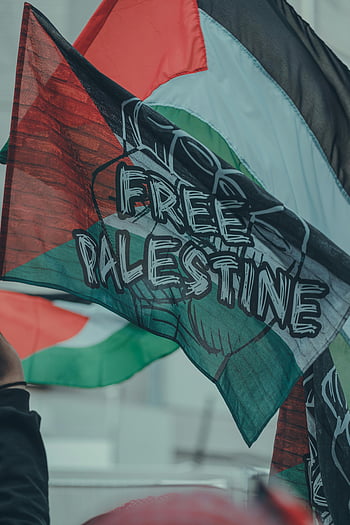 Palestinian flags, Free Palestine, protest, social action, political expression, close-up, demonstration, activism, Palestinian symbol, flag detail, rally