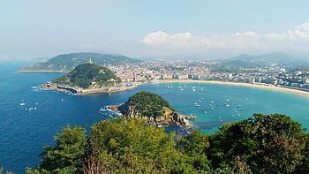 νησί, θάλασσα, san sebastian, donostia, Ισπανία, βασκική χώρα, ωκεανός, εναέρια θέα, τοπίο, ο ΤΟΥΡΙΣΜΟΣ, ταξίδι