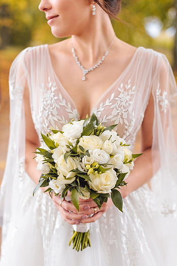 wedding, nature, the Bride, bouquet, spring, woman, love, marriage, lace, romantic, white