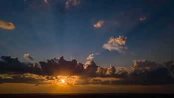 sunset, sky, dusk, clouds