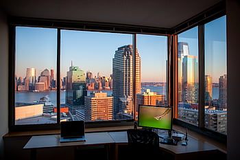home, office, interior, chair, desk, computer, workspace, workplace, decor, design, room