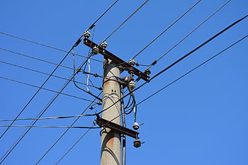 výkonový pól, elektřina, energie, zdroj napájení, vysokého napětí, elektrické vedení, elektrické stožáry, technologie, trakční vedení, kabel, řízení