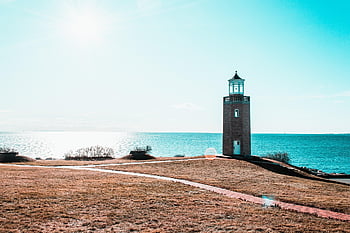 maják, oceán, pobřeží, Příroda, moře, záliv, námořní přístav, lodí, rybář