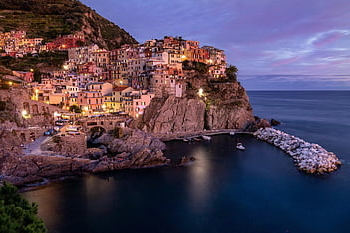 manarola, italy, sunset, corona, sea, liguria, houses, cinque Terre, colorful, water, nature