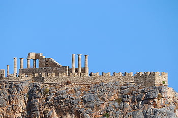 ακρόπολη, φύση, lindos, Ελλάδα, ερείπια, αρχαίος, ορόσημο, αρχιτεκτονική, ιστορικός, Πέτρινοι τοίχοι, lindos acropolis