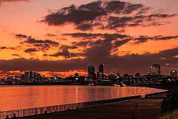 sunset, han River, han River Park, city, night View, nature, river, seoul