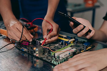 outils électriques, réparation de la carte mère, mains qui travaillent, testeur électrique, Clake-Up Hands, composants de la carte mère, réparation électronique, circuit imprimé, travail électrique, outil de testeur, composants électriques