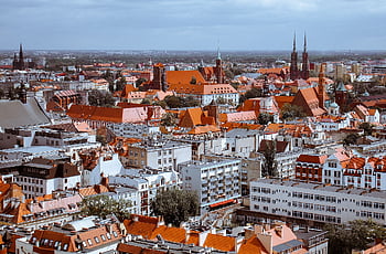 staré Město, trh, wroclaw, architektura, město, měšťanské domy, ulice, budov, fasády, Polsko, střechy