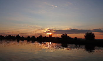 sunset, water, twilight, evening