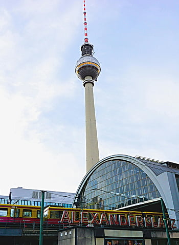 Fernsehturm, Alexanderplatz, Berlin, Germany, White and Gray Concrete, Needle Tower, iconic tower, television tower, Berlin landmark, cityscape, urban architecture