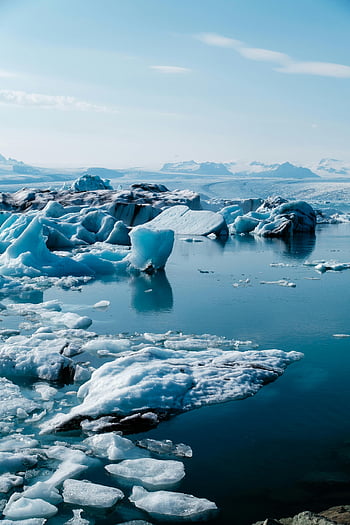 modrý led, tající led, Jezero Jökulsárló, Island, ledovce, čiré modré vody, jokulsarlon laguna, klidné scény, ledový led, přírodní krajina, Arktické prostředí