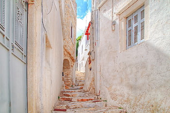 greece, stairs, alley, city, building, stages, stone Stairway, middle Ages, cyclades, naxos