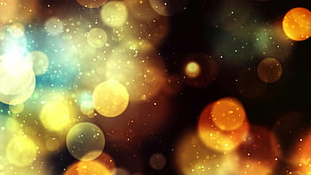 žluté bokeh světla, Vibrující pozadí bokeh, zlatá světla, modrá světla, Magická atmosféra, Slavnostní atmosféra, bokeh efekt, barevné bokeh, abstraktní světla, bokeh fotografie, Slavnostní bokeh