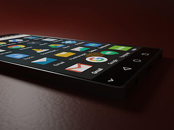 smartphone Android nero, Smartphone ravvicinato, icone di app, Impostazione in condizioni di scarsa illuminazione, display per smartphone, telefono nero, dispositivo Android, app mobili, App per smartphone, sfondo scuro, schermo del dispositivo