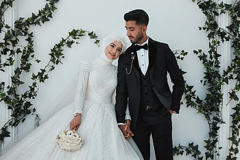 nozze, sposi, matrimonio, amore, romantico, coppia, uomo e donna, ritratto, musulmano