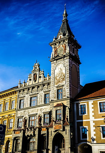 Prachatice, Repubblica Ceca, Boemia, Torre, Boemia meridionale, facciata, CZ, architettura, centro storico, Municipio, piazza della città