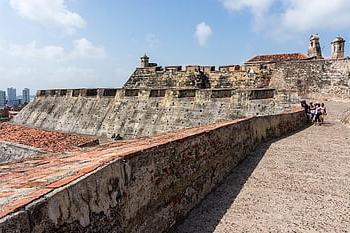 opevněné město, pevnost, castillo san felipe de barajas, cartagena, Kolumbie