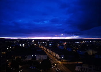 chalon, sur, saone, panoráma města, noc, panoráma, městský, budov, pouliční osvětlení, soumrak, horizont