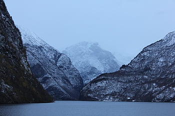 fjords, norway, fjord, scandinavia, landscape, nature, sea, water, clouds, scenic, blue