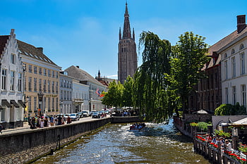 bruges, kanál, Belgie, město, malebné, vodní cesty, ulice, Evropa, historický, voda, brugge